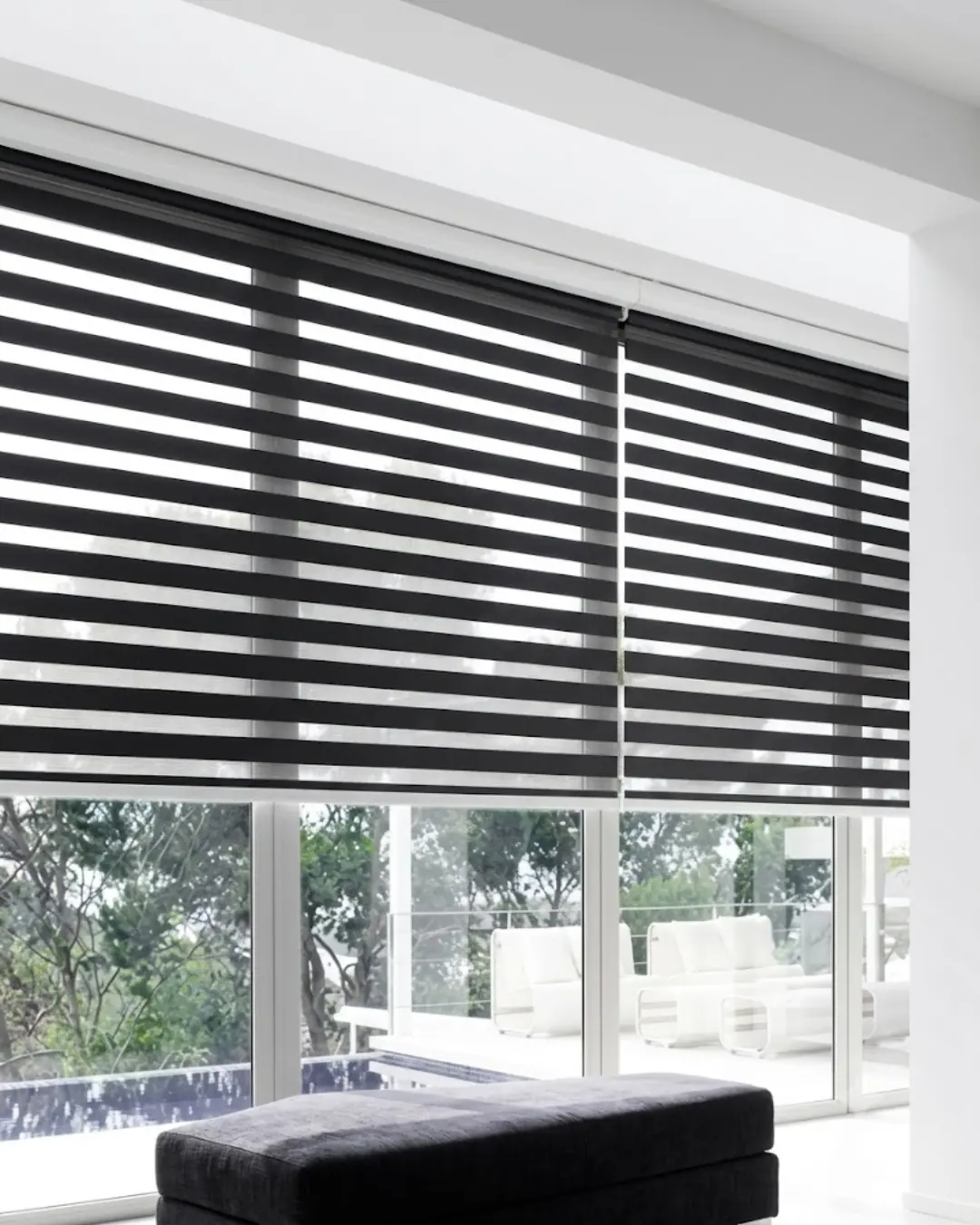 Duo rolgordijnen, voorbeeld interieur